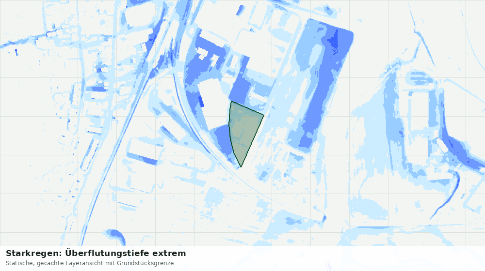 Statische Kartenansicht: Starkregen: Überflutungstiefe extrem