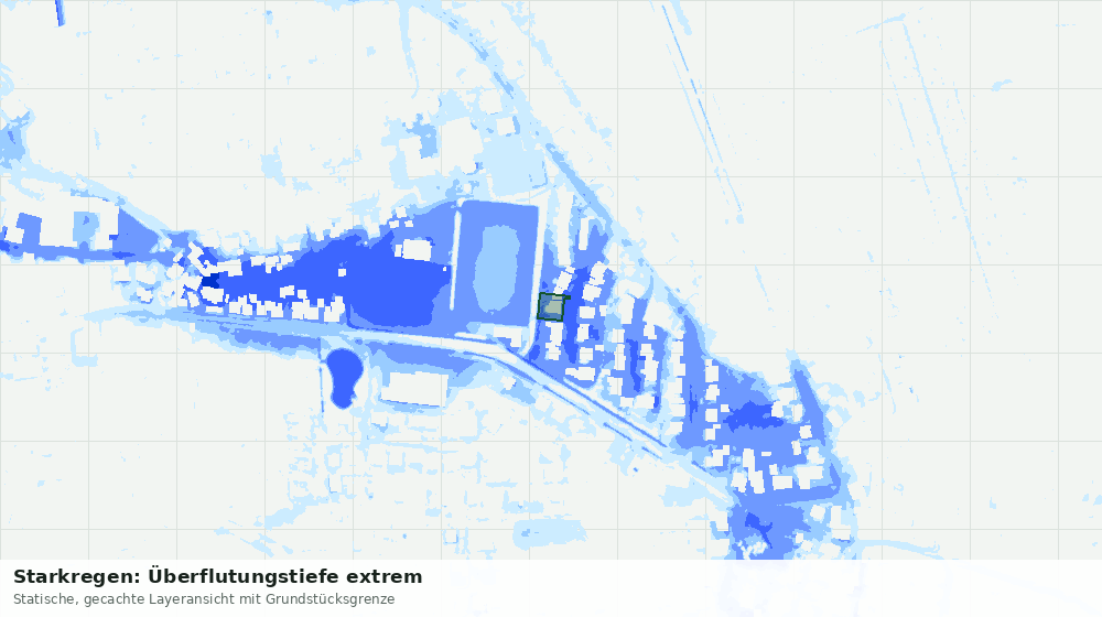 Statische Kartenansicht: Starkregen: Überflutungstiefe extrem