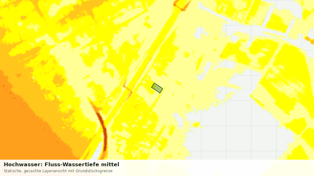 Statische Kartenansicht: Hochwasser: Fluss-Wassertiefe mittel