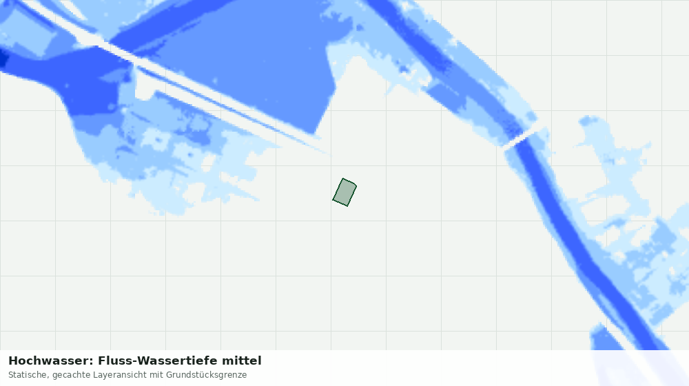Statische Kartenansicht: Hochwasser: Fluss-Wassertiefe mittel