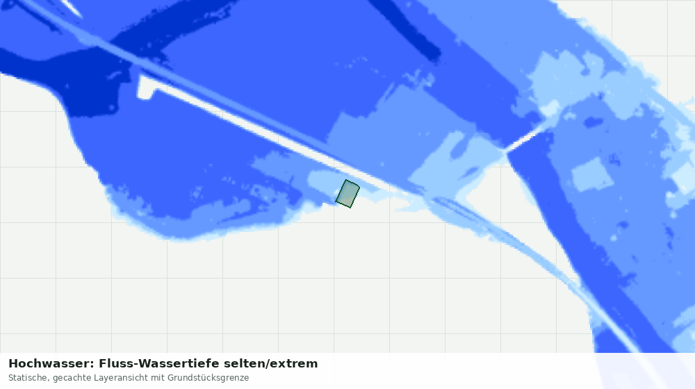 Statische Kartenansicht: Hochwasser: Fluss-Wassertiefe selten/extrem
