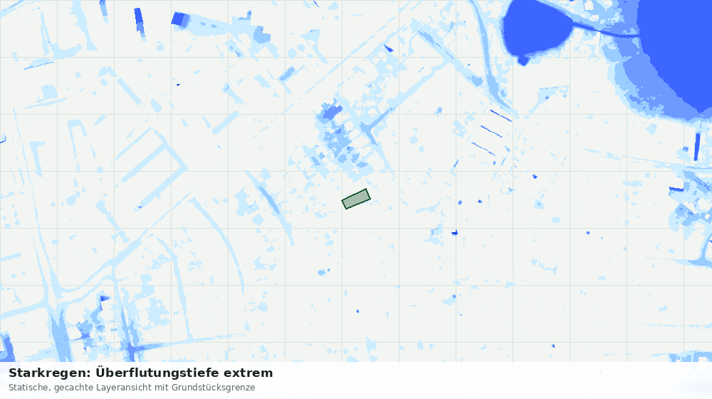 Statische Kartenansicht: Starkregen: Überflutungstiefe extrem