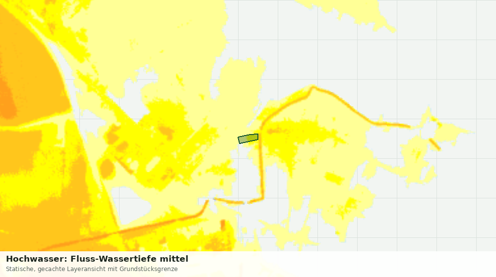 Statische Kartenansicht: Hochwasser: Fluss-Wassertiefe mittel