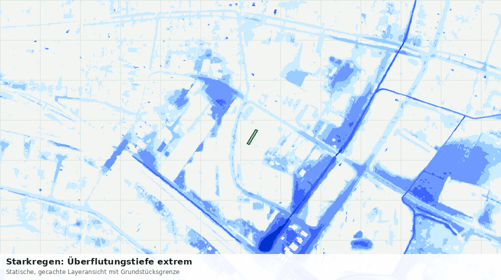 Statische Kartenansicht: Starkregen: Überflutungstiefe extrem
