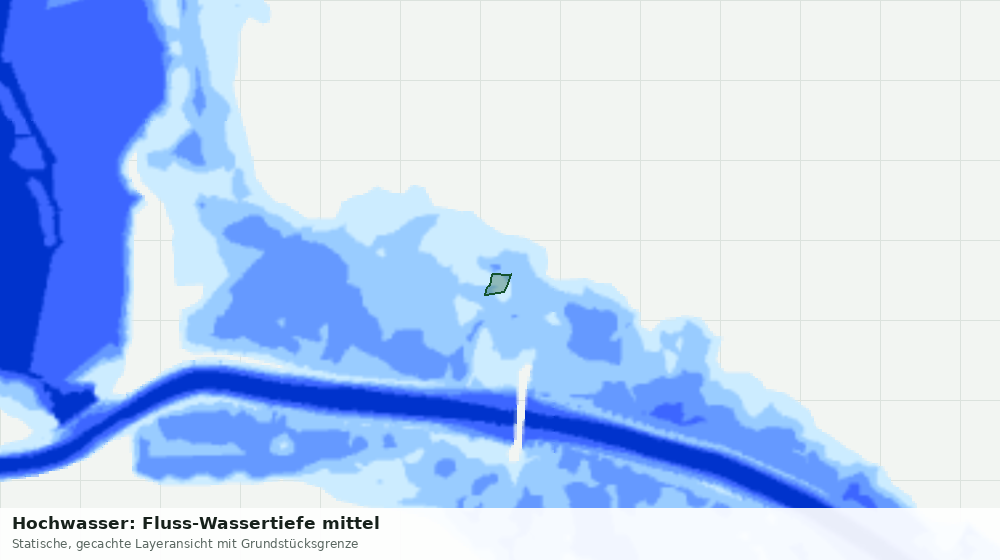 Statische Kartenansicht: Hochwasser: Fluss-Wassertiefe mittel