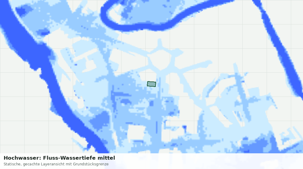 Statische Kartenansicht: Hochwasser: Fluss-Wassertiefe mittel