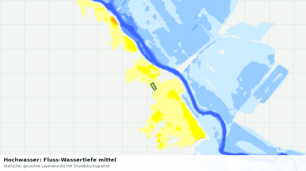 Statische Kartenansicht: Hochwasser: Fluss-Wassertiefe mittel
