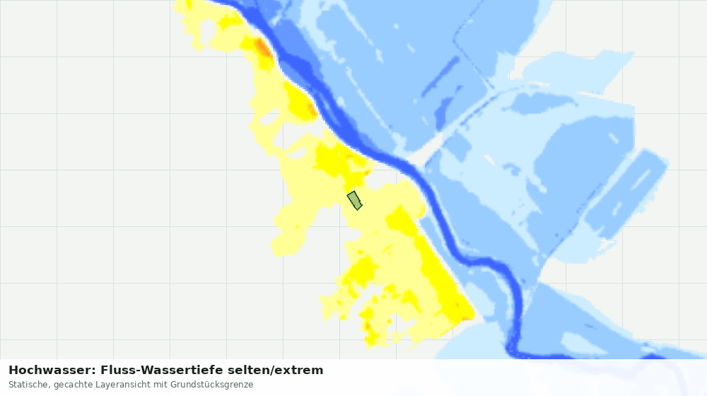 Statische Kartenansicht: Hochwasser: Fluss-Wassertiefe selten/extrem