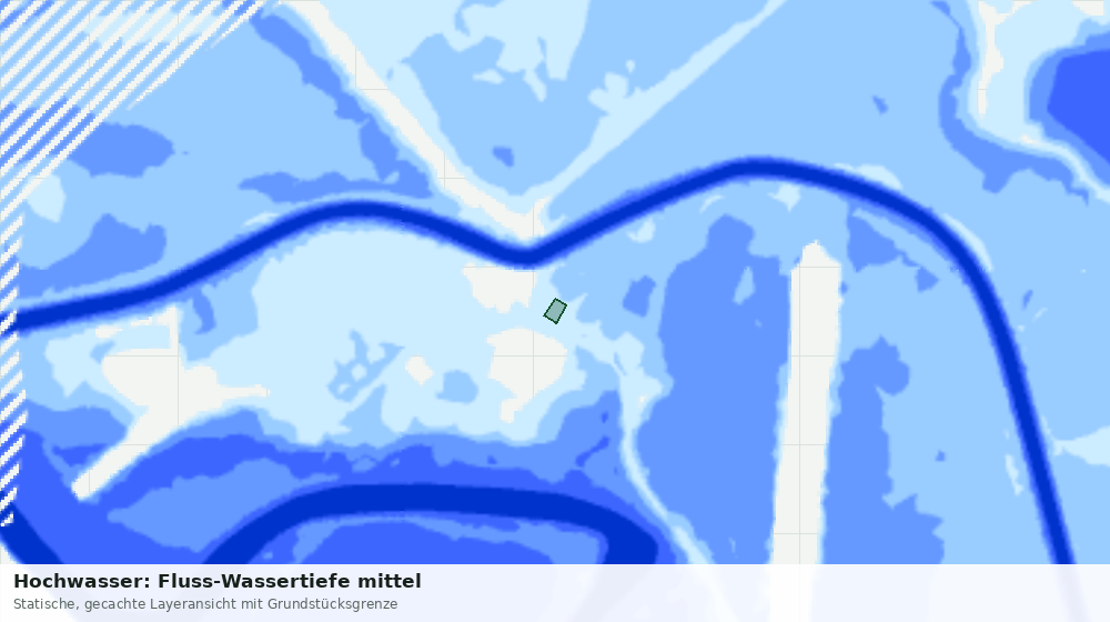 Statische Kartenansicht: Hochwasser: Fluss-Wassertiefe mittel