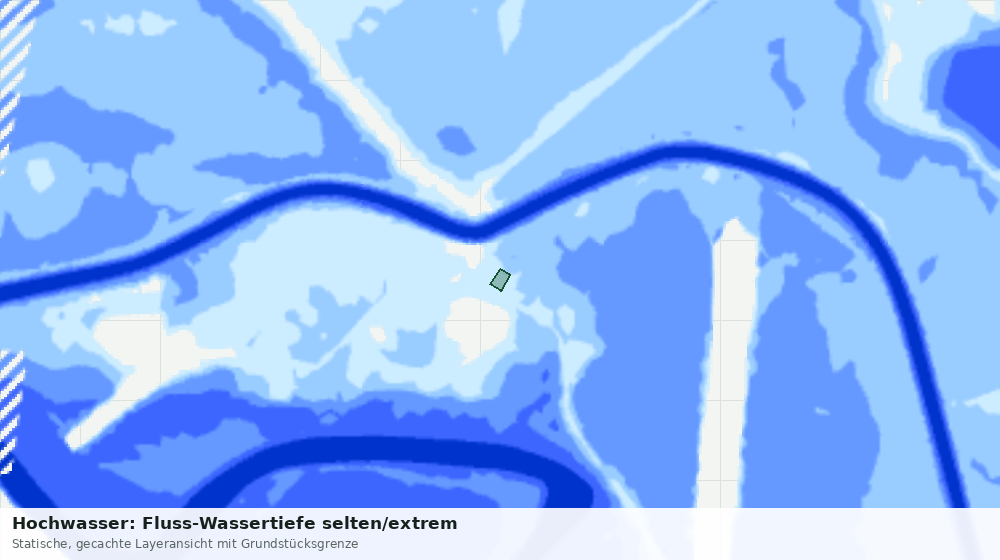 Statische Kartenansicht: Hochwasser: Fluss-Wassertiefe selten/extrem