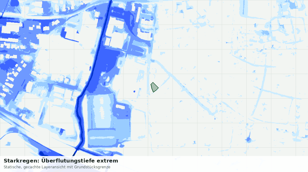 Statische Kartenansicht: Starkregen: Überflutungstiefe extrem