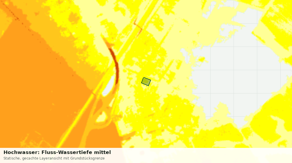 Statische Kartenansicht: Hochwasser: Fluss-Wassertiefe mittel