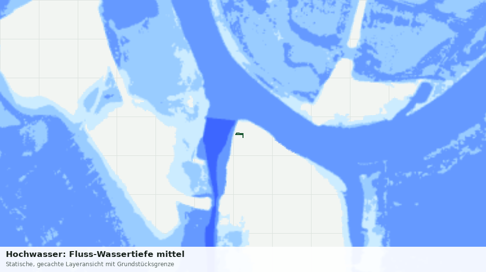 Statische Kartenansicht: Hochwasser: Fluss-Wassertiefe mittel