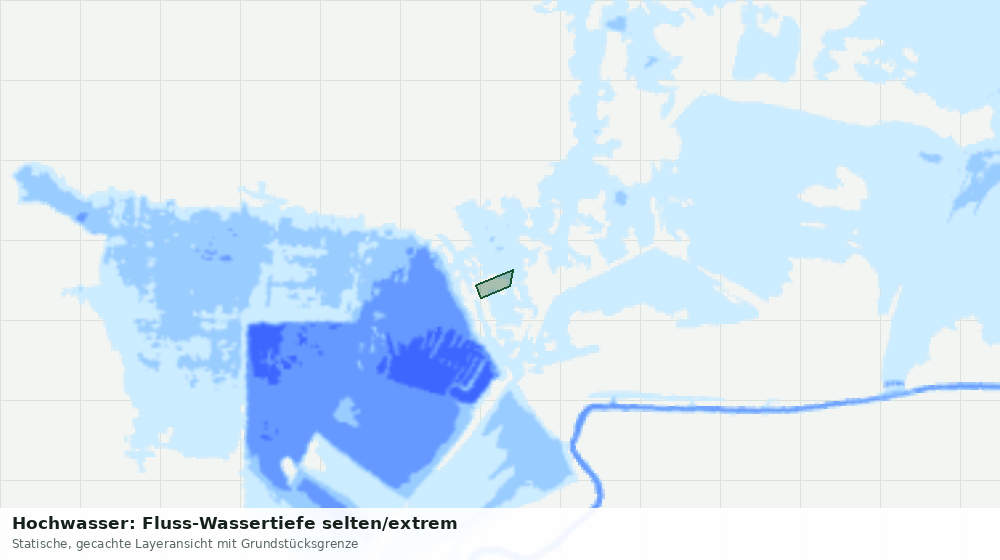 Statische Kartenansicht: Hochwasser: Fluss-Wassertiefe selten/extrem
