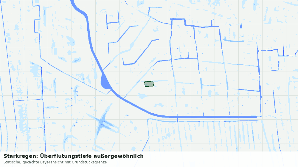 Statische Kartenansicht: Starkregen: Überflutungstiefe außergewöhnlich