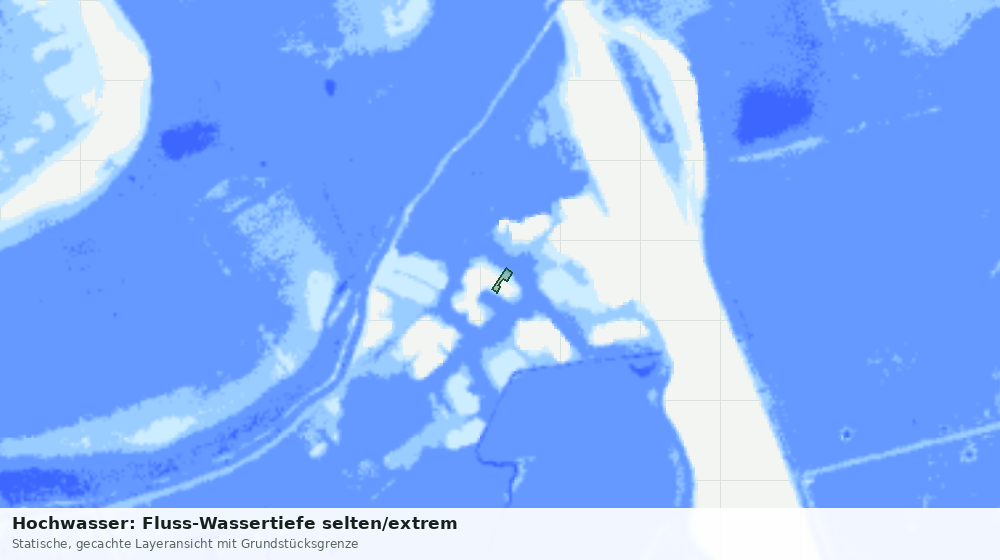 Statische Kartenansicht: Hochwasser: Fluss-Wassertiefe selten/extrem