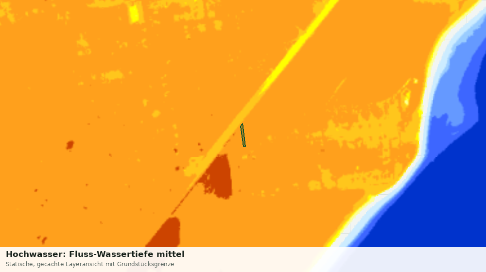Statische Kartenansicht: Hochwasser: Fluss-Wassertiefe mittel