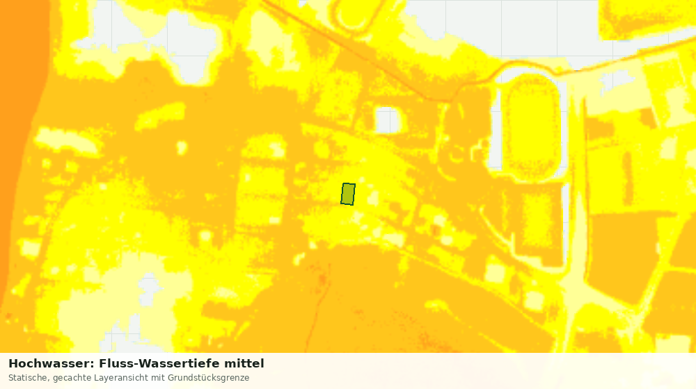 Statische Kartenansicht: Hochwasser: Fluss-Wassertiefe mittel
