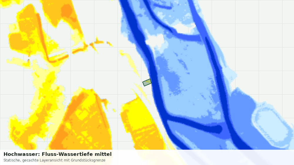 Statische Kartenansicht: Hochwasser: Fluss-Wassertiefe mittel