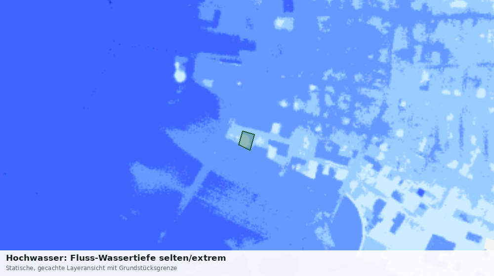 Statische Kartenansicht: Hochwasser: Fluss-Wassertiefe selten/extrem