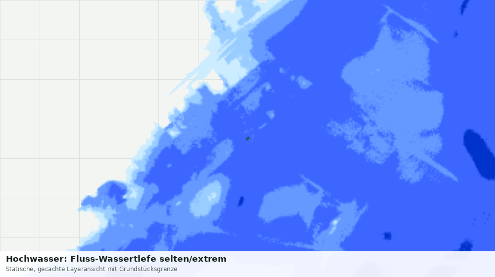 Statische Kartenansicht: Hochwasser: Fluss-Wassertiefe selten/extrem