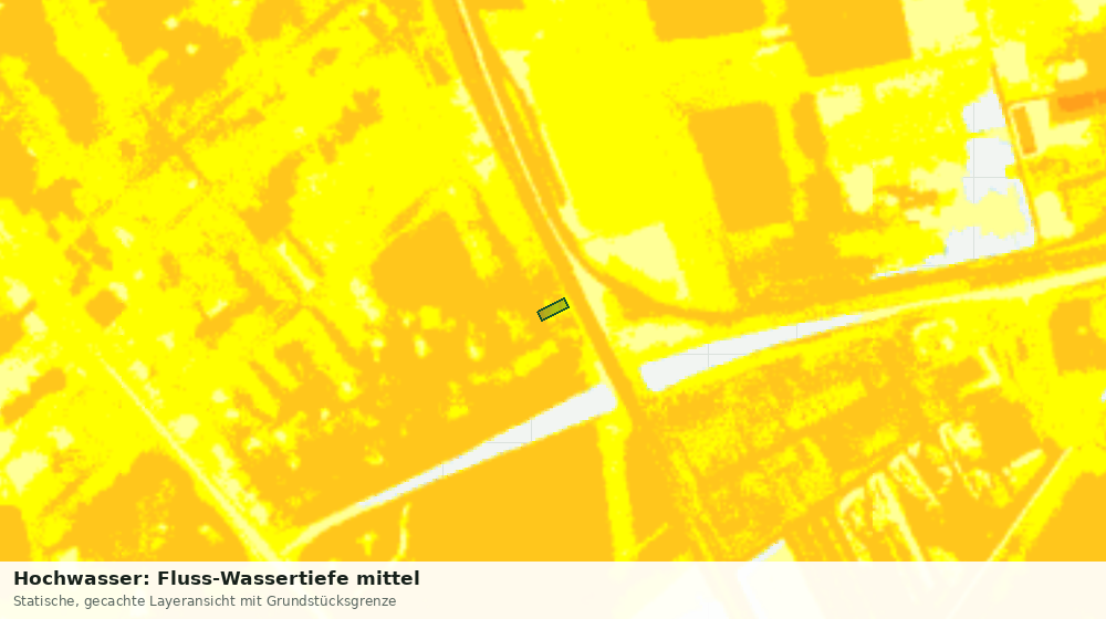 Statische Kartenansicht: Hochwasser: Fluss-Wassertiefe mittel