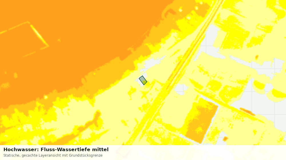 Statische Kartenansicht: Hochwasser: Fluss-Wassertiefe mittel