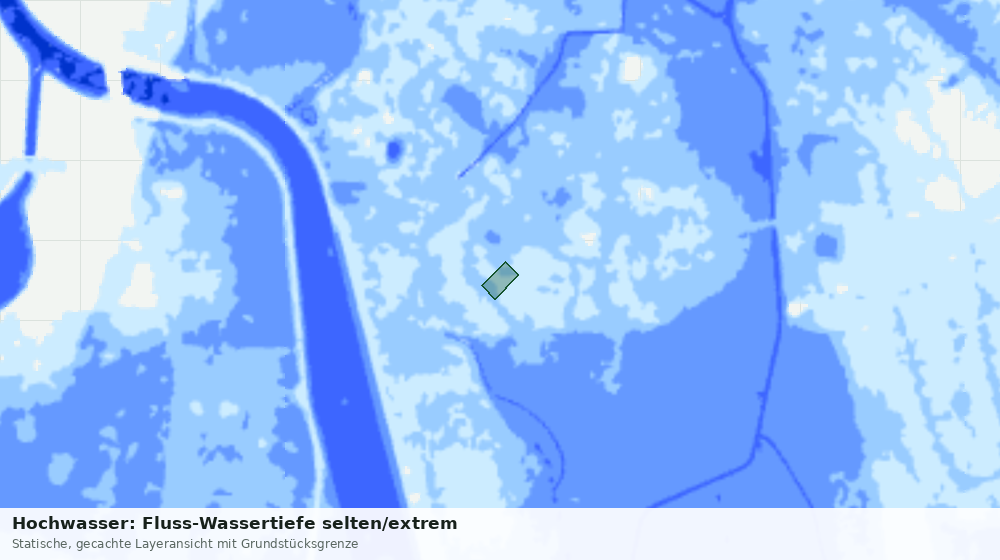 Statische Kartenansicht: Hochwasser: Fluss-Wassertiefe selten/extrem