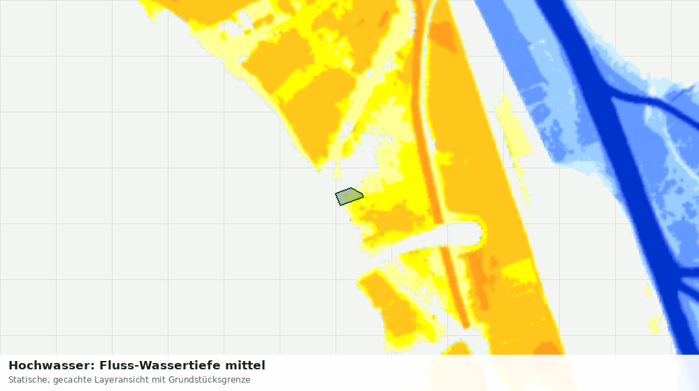 Statische Kartenansicht: Hochwasser: Fluss-Wassertiefe mittel