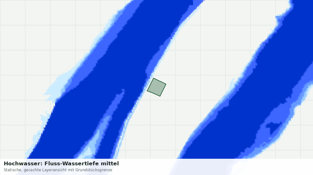 Statische Kartenansicht: Hochwasser: Fluss-Wassertiefe mittel