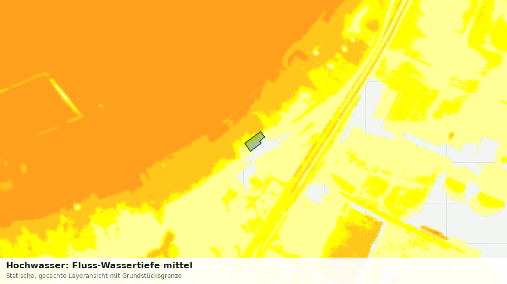 Statische Kartenansicht: Hochwasser: Fluss-Wassertiefe mittel