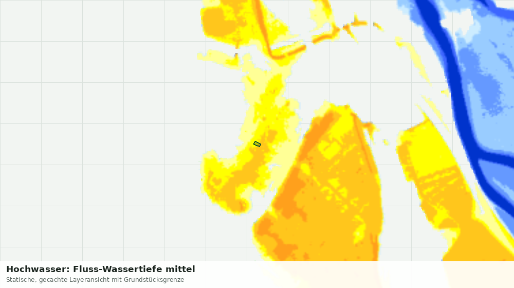 Statische Kartenansicht: Hochwasser: Fluss-Wassertiefe mittel