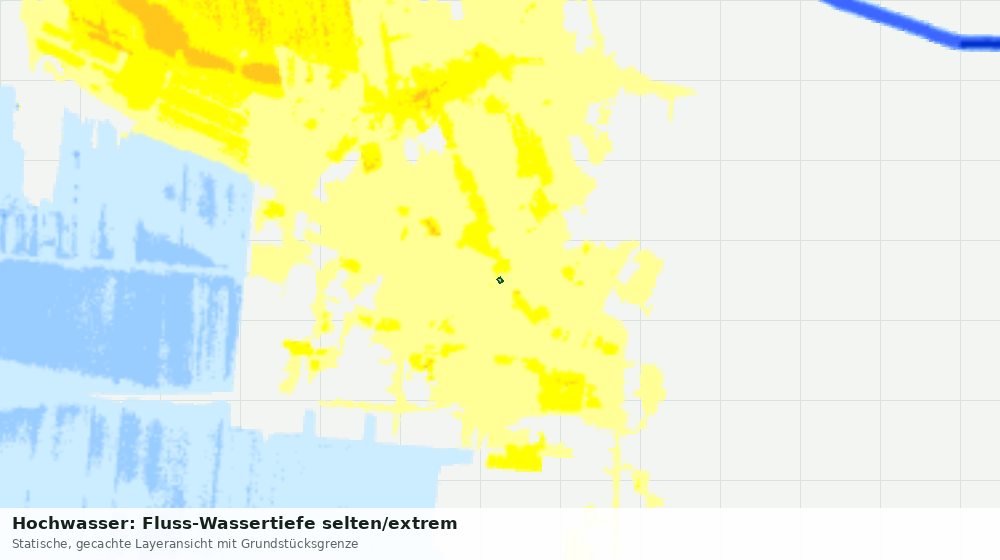 Statische Kartenansicht: Hochwasser: Fluss-Wassertiefe selten/extrem