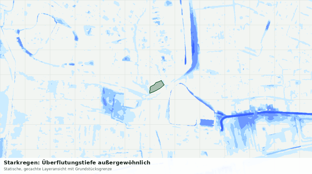 Statische Kartenansicht: Starkregen: Überflutungstiefe außergewöhnlich