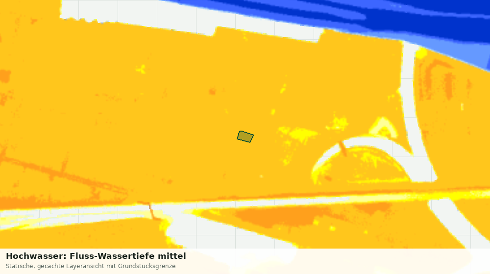 Statische Kartenansicht: Hochwasser: Fluss-Wassertiefe mittel