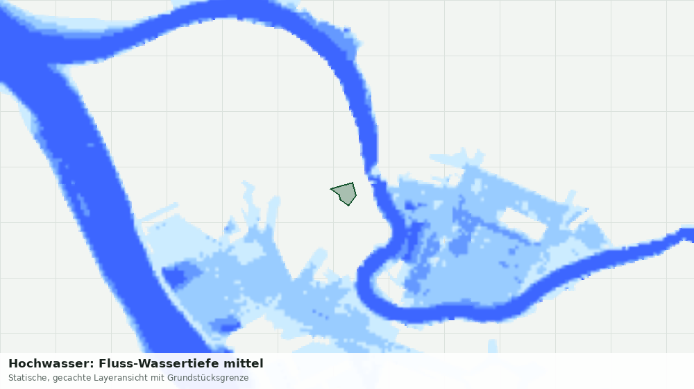 Statische Kartenansicht: Hochwasser: Fluss-Wassertiefe mittel