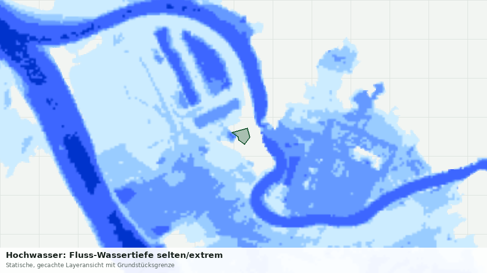 Statische Kartenansicht: Hochwasser: Fluss-Wassertiefe selten/extrem