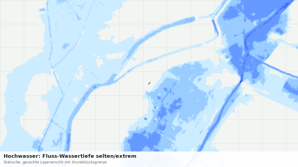 Statische Kartenansicht: Hochwasser: Fluss-Wassertiefe selten/extrem