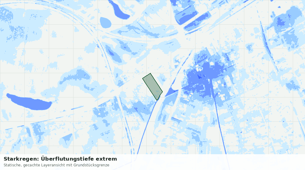 Statische Kartenansicht: Starkregen: Überflutungstiefe extrem