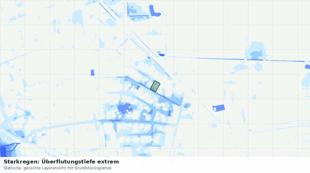 Statische Kartenansicht: Starkregen: Überflutungstiefe extrem