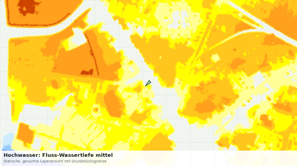 Statische Kartenansicht: Hochwasser: Fluss-Wassertiefe mittel