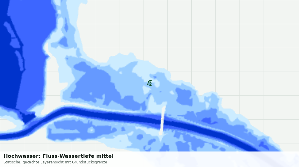Statische Kartenansicht: Hochwasser: Fluss-Wassertiefe mittel