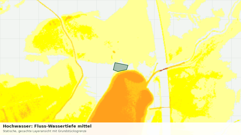 Statische Kartenansicht: Hochwasser: Fluss-Wassertiefe mittel