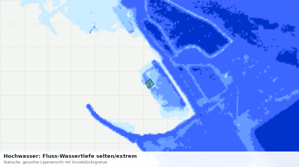 Statische Kartenansicht: Hochwasser: Fluss-Wassertiefe selten/extrem