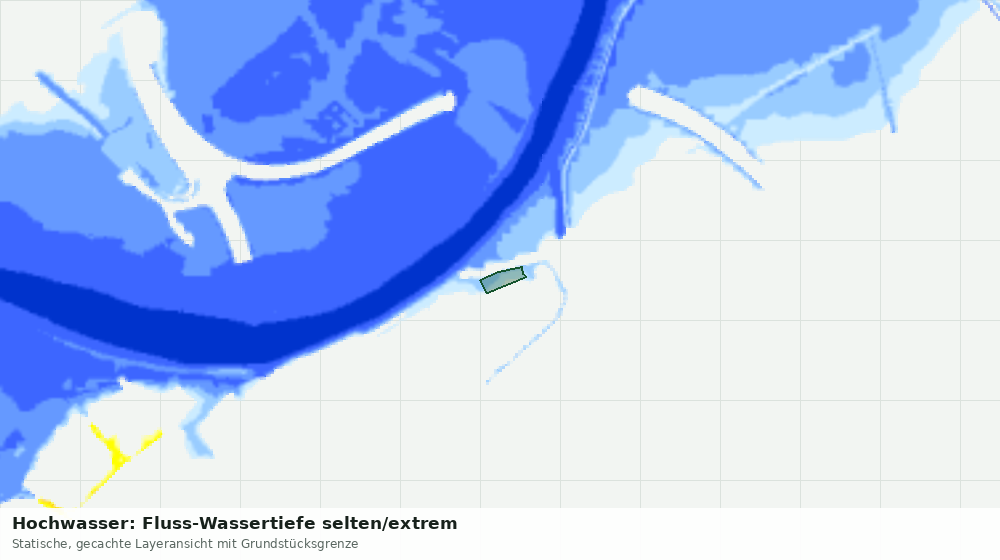 Statische Kartenansicht: Hochwasser: Fluss-Wassertiefe selten/extrem