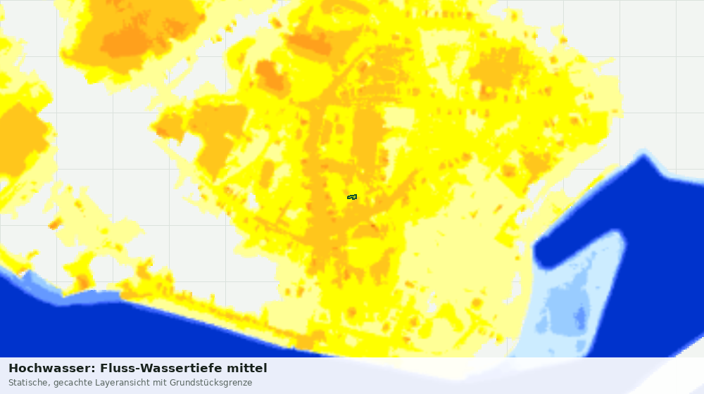 Statische Kartenansicht: Hochwasser: Fluss-Wassertiefe mittel