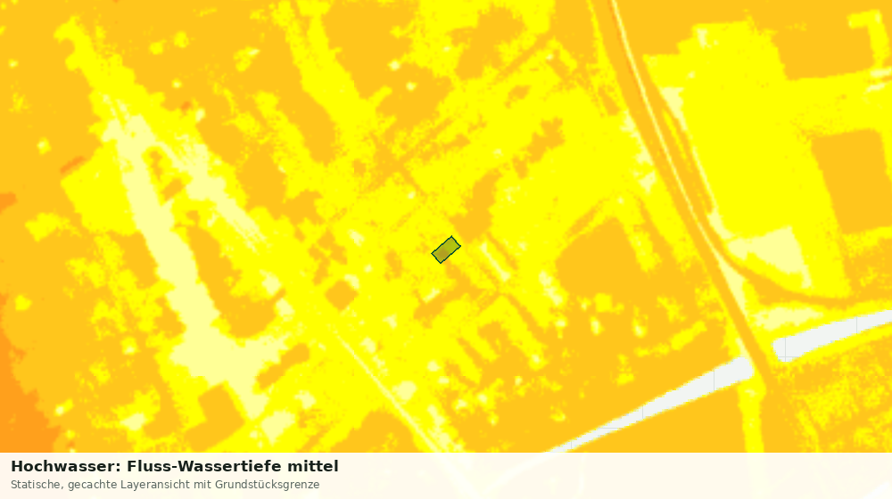 Statische Kartenansicht: Hochwasser: Fluss-Wassertiefe mittel