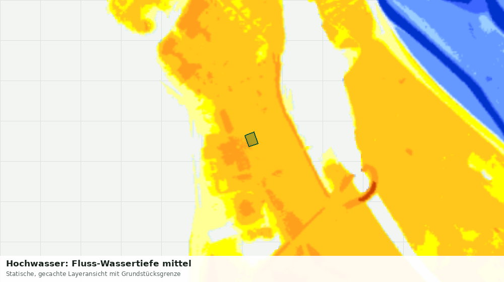 Statische Kartenansicht: Hochwasser: Fluss-Wassertiefe mittel