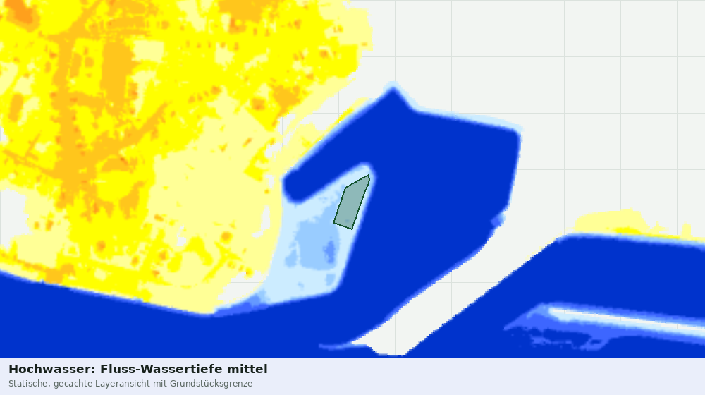 Statische Kartenansicht: Hochwasser: Fluss-Wassertiefe mittel