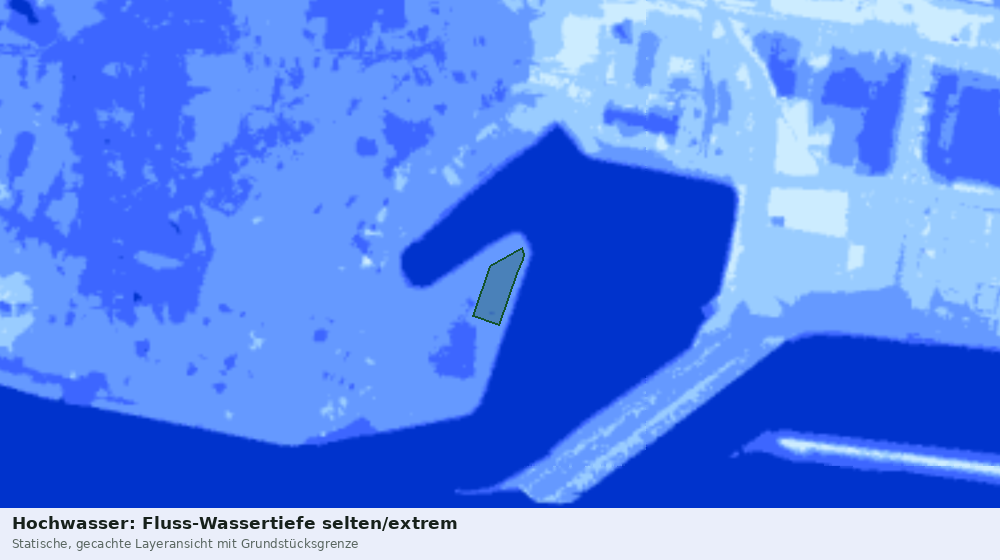 Statische Kartenansicht: Hochwasser: Fluss-Wassertiefe selten/extrem